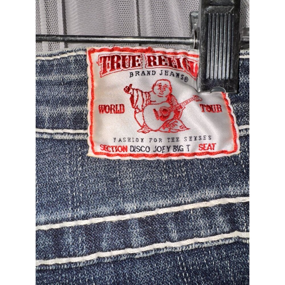 True Religion Womens Distressed Bootcut Jeans Size 28 Made In USA - Picture 10 of 14